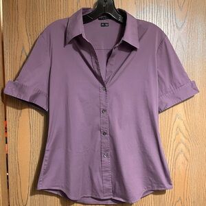 Theory Purple Button-Down Shirt